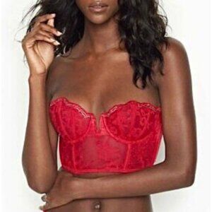 Victoria Secret Dream Angels Scalloped Lace Bustier/ size 36C/ C80